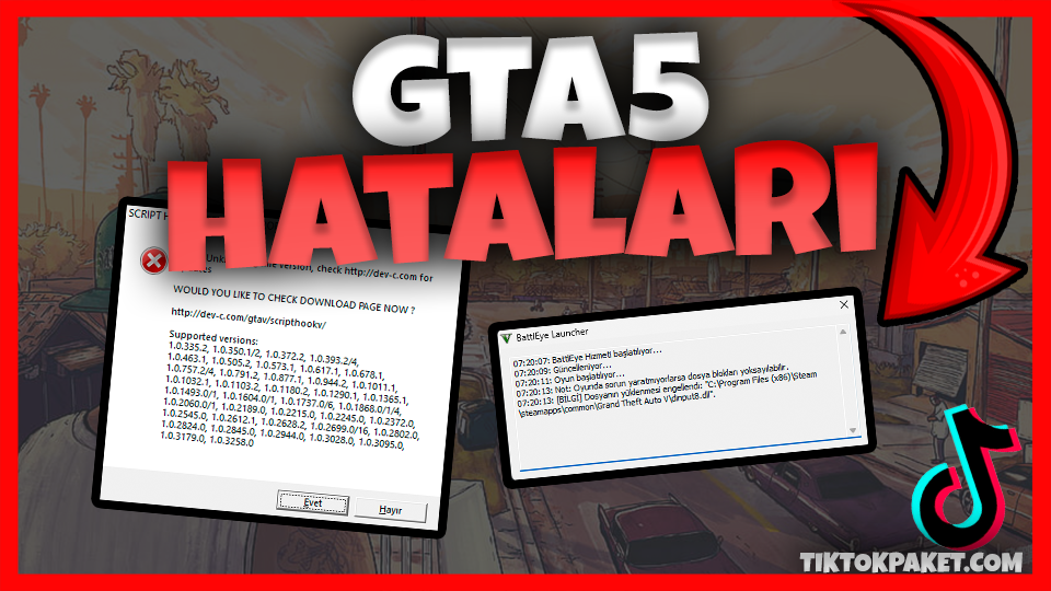 GTA5 SCRIPTHOOK BATTLE EYE HATALARI ÇÖZÜMÜ!